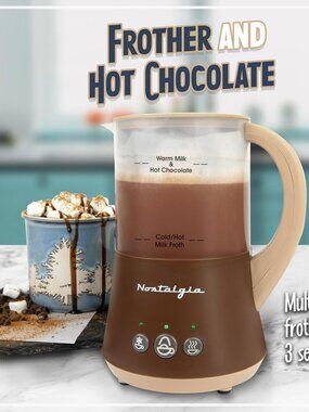 Nostalgia Frother – Electric Milk Frother for Lattes & Cappuccinos